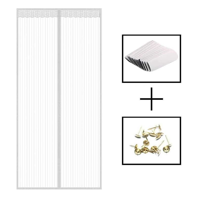 Showlu Smart General magnetic mesh door curtain with self-adhesive anti-mosquito screen, featuring fine mesh for insect prevention.