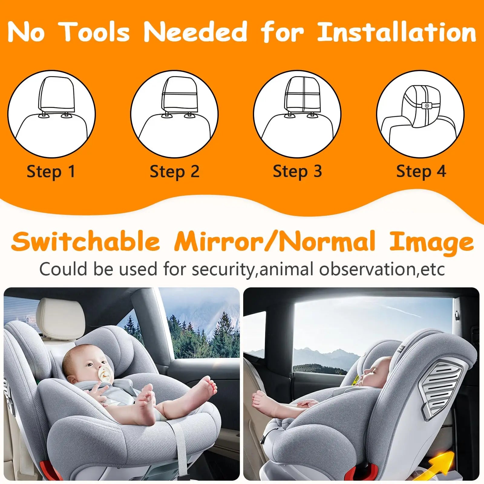 Baby car camera by Showlu Fashion Store, compact device with lens and mounting bracket for vehicle safety monitoring.