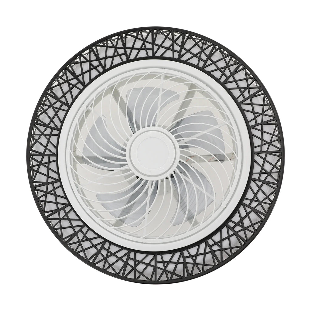 Modern Showlu Fashion ceiling fan with light featuring adjustable LED breeze and sleek design, ideal for contemporary interiors.