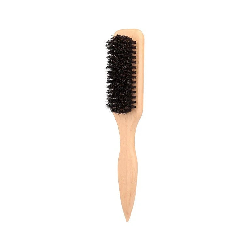 Brown pointed-tail bristle comb by Showlu Fashion Store, unisex, smooth, anti-static hair comb for detangling and hair protection.