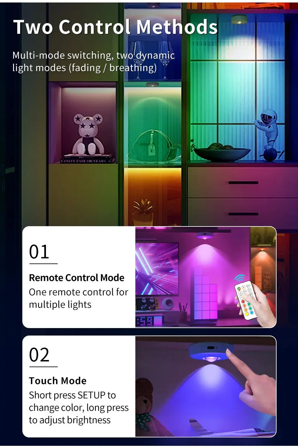 Showlu Smart General LED floating shelf lights mounted on a wall, showcasing modern lighting design and sleek, energy-efficient illumination.