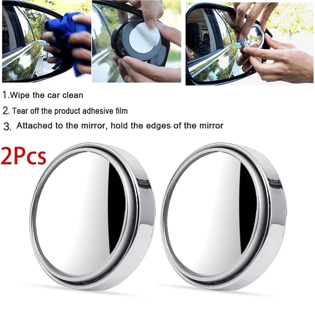 Showlu Smart General Car Blind Spot Mirror Pro reflecting a vehicle's side view, enhancing visibility for safer driving.