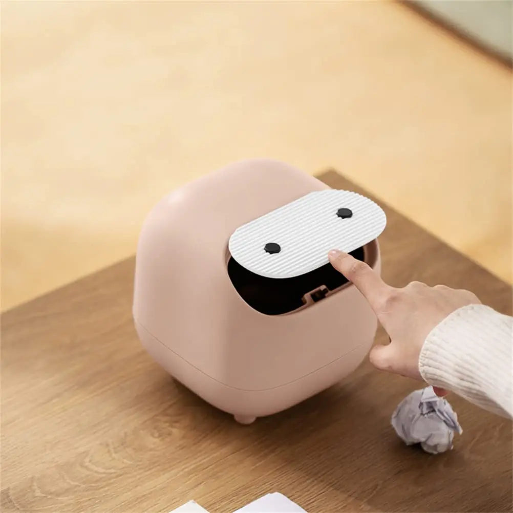 Showlu Smart General mini bathroom trash can with lid, compact waste bin for bathroom organization and disposal.