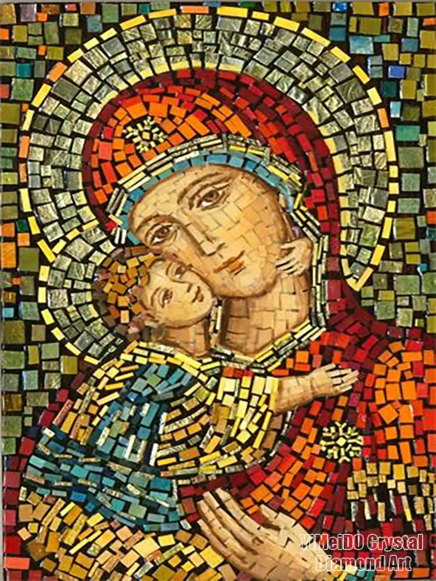 Jesus religious 5D diamond painting kit with full resin embroidery by Showlu Fashion Store, featuring vibrant diamond details.
