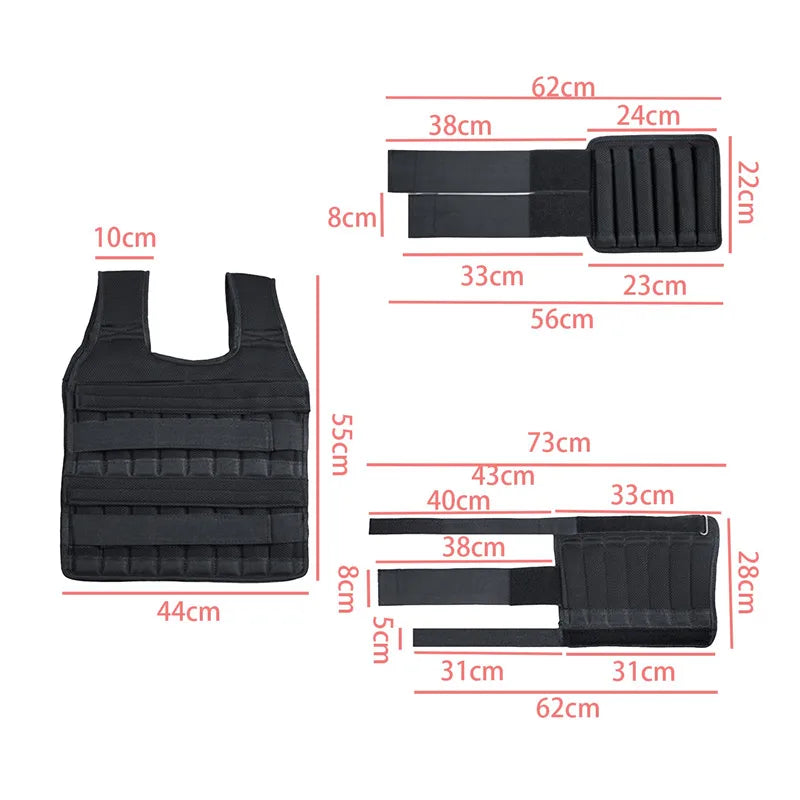 Adjustable SHOWLU FASHION STORE weight vest made of durable Oxford cloth for strength training and fitness workouts.