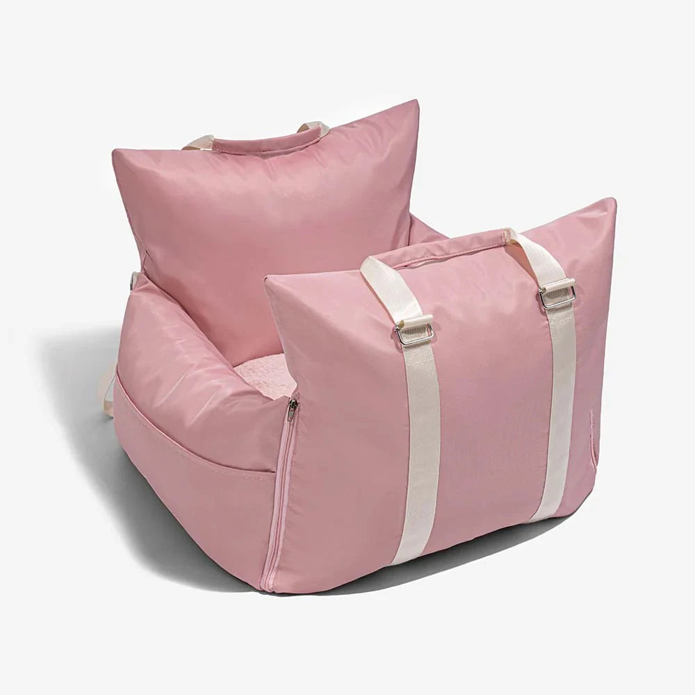 Waterproof dog car seat cover made of Oxford fabric, designed as a pet travel bed for secure and comfortable car journeys.