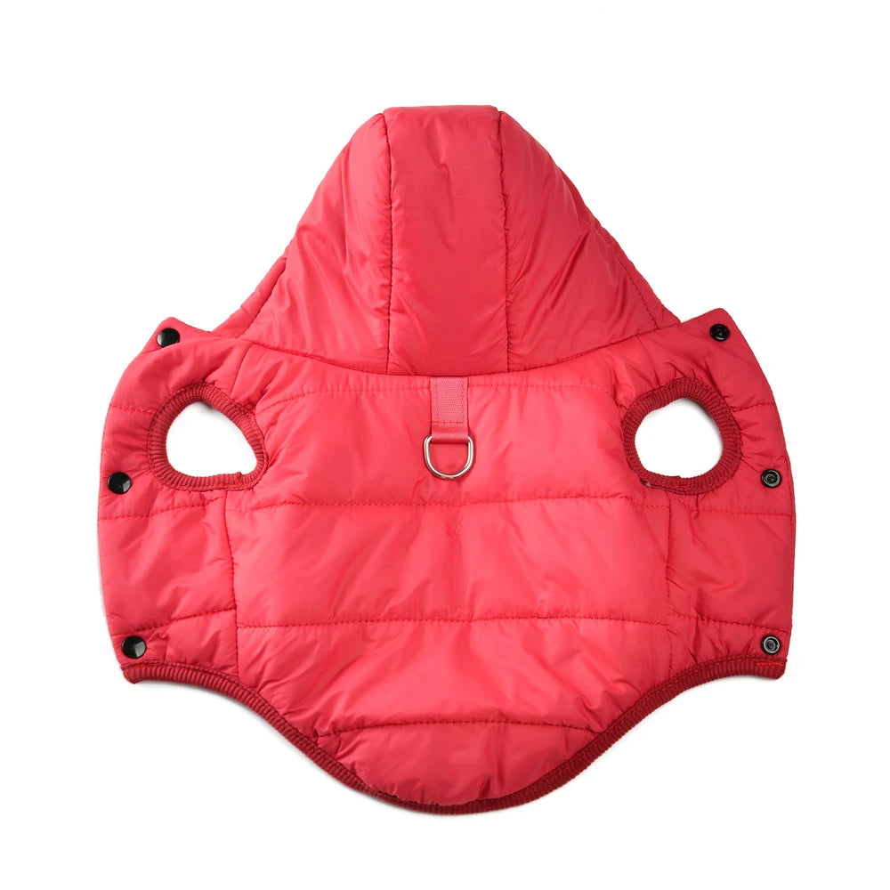Warm fleece dog hoodie from Holapet by Showlu Fashion Store, featuring a winter jacket with a D-ring for small dogs.