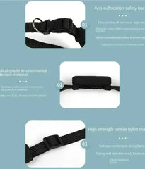A pet collar featuring a safety buckle, a GPS tracker device, and an adjustable nylon strap.