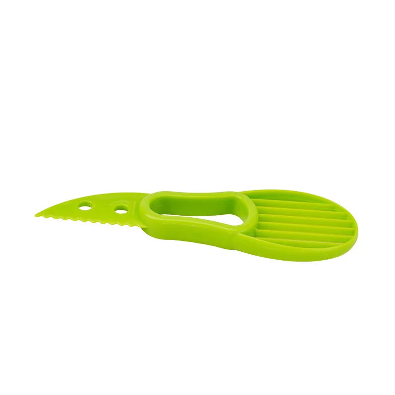 3-in-1 avocado tool from Showlu Fashion Store featuring a peeling knife, pitter, and slicer in a compact design.
