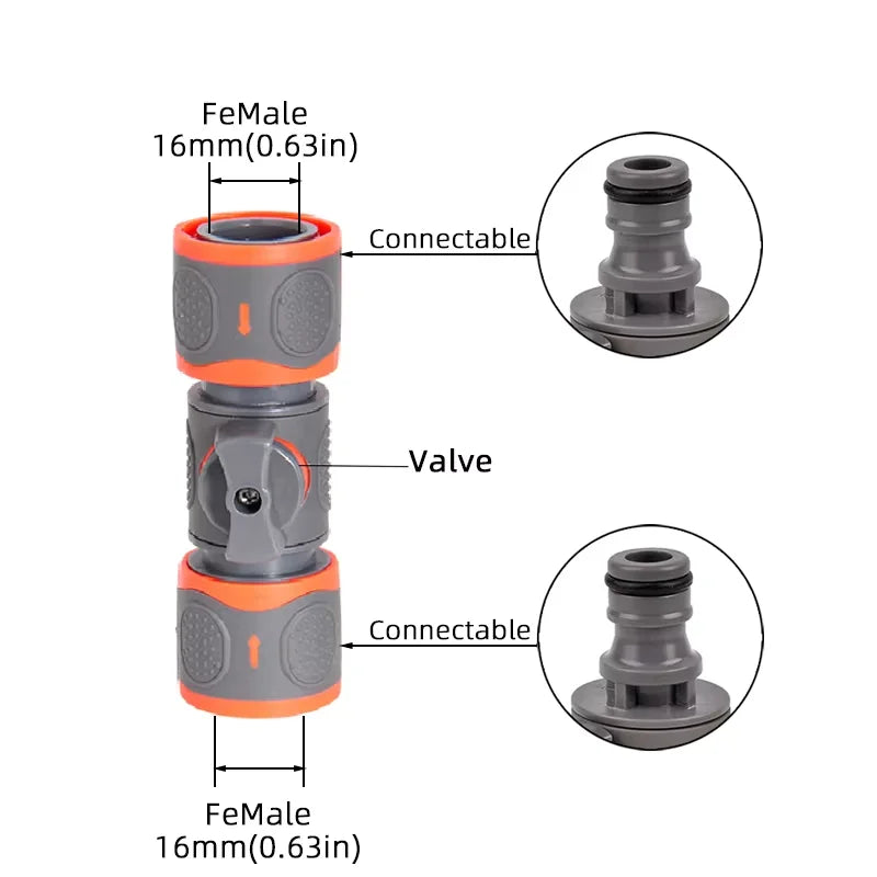 Showlu Smart General quick connect shutoff valve hose adapter showing a metal valve with hose connection fittings.