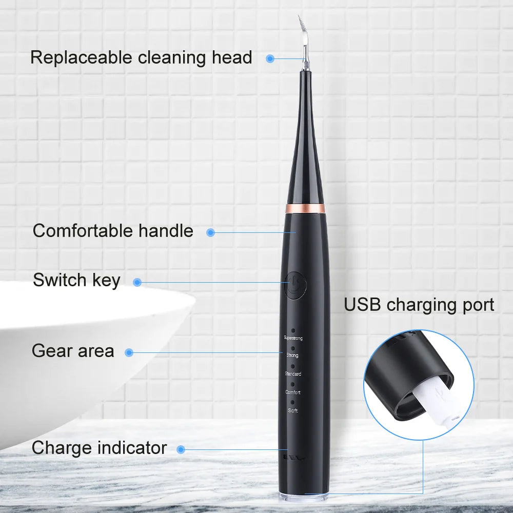 Showlu Smart General electric dental scaler and oral irrigator with USB rechargeable teeth cleaning device and water jet features.