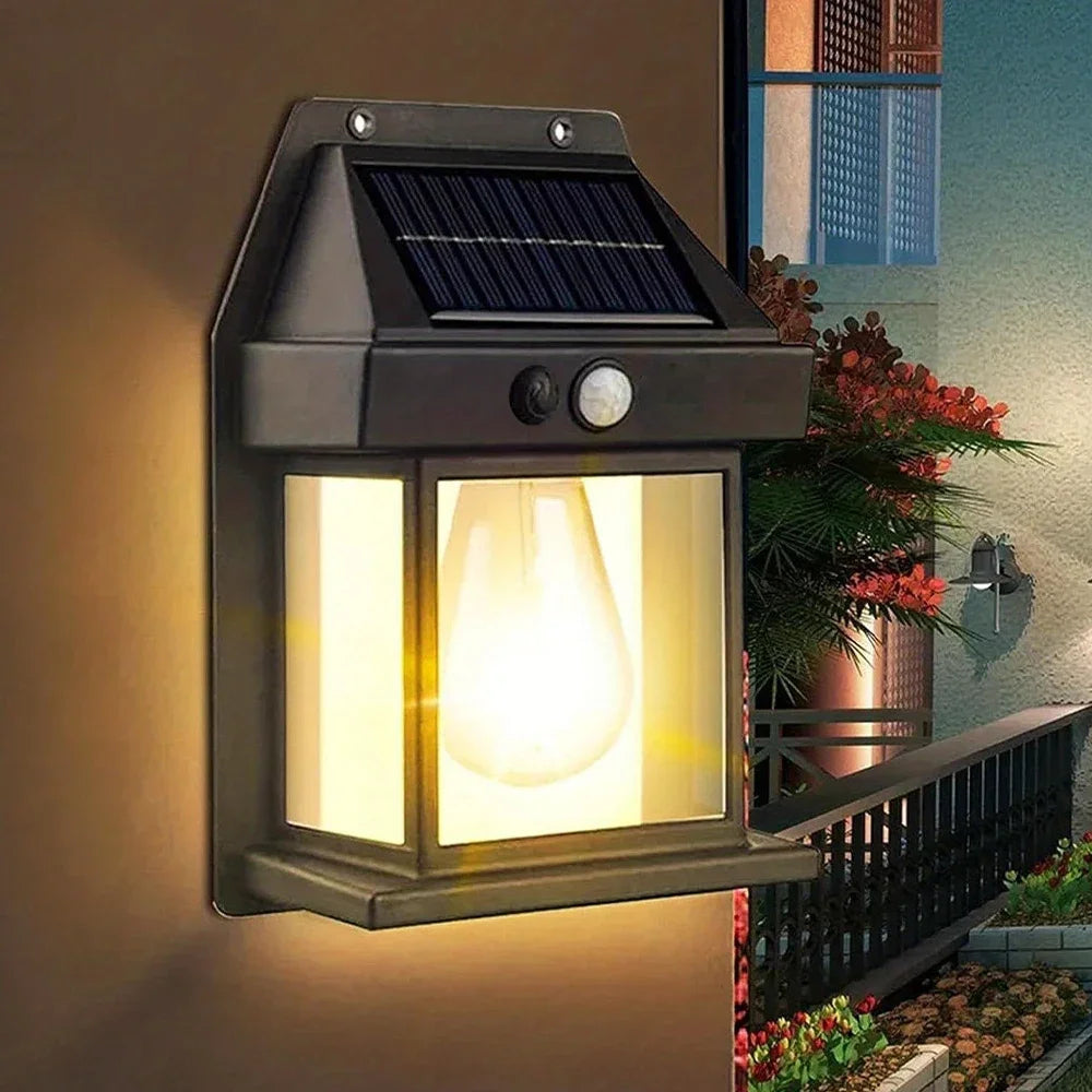 Showlu Smart Solar Motion Sensor Wall Light with IP65 waterproof LED, ideal for outdoor security and illumination.