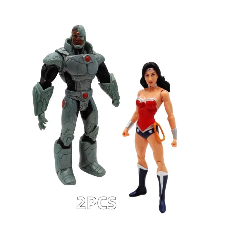 Justice League action figure by Bandai, 18cm movable PVC toy featuring detailed DC superhero character.
