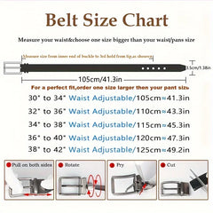 1pc Men's Business Genuine Leather Cowhide Belt, Rotating Pin Buckle Casual Belt For Men, Double-sided Wear Belt