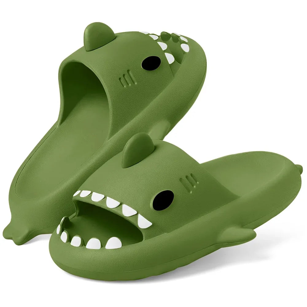 Kidmi Shark Cloud slippers by SHOWLU FASHION STORE featuring colorful EVA beach slides with shark design for summer wear.
