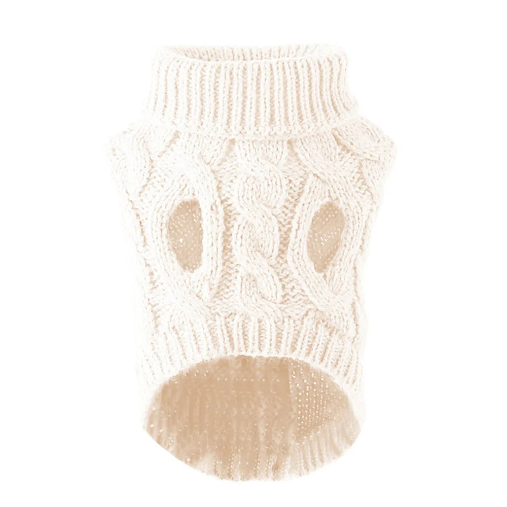 Soft knitted wool pet sweater by Showlu Fashion, warm hoodie for cats and dogs, cozy winter clothing for pets.