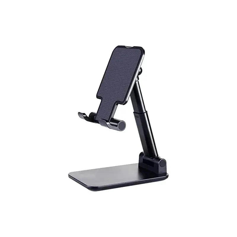 SHOWLU Universal adjustable desk phone stand holding an iPhone and tablet, perfect for hands-free use and workspace organization.