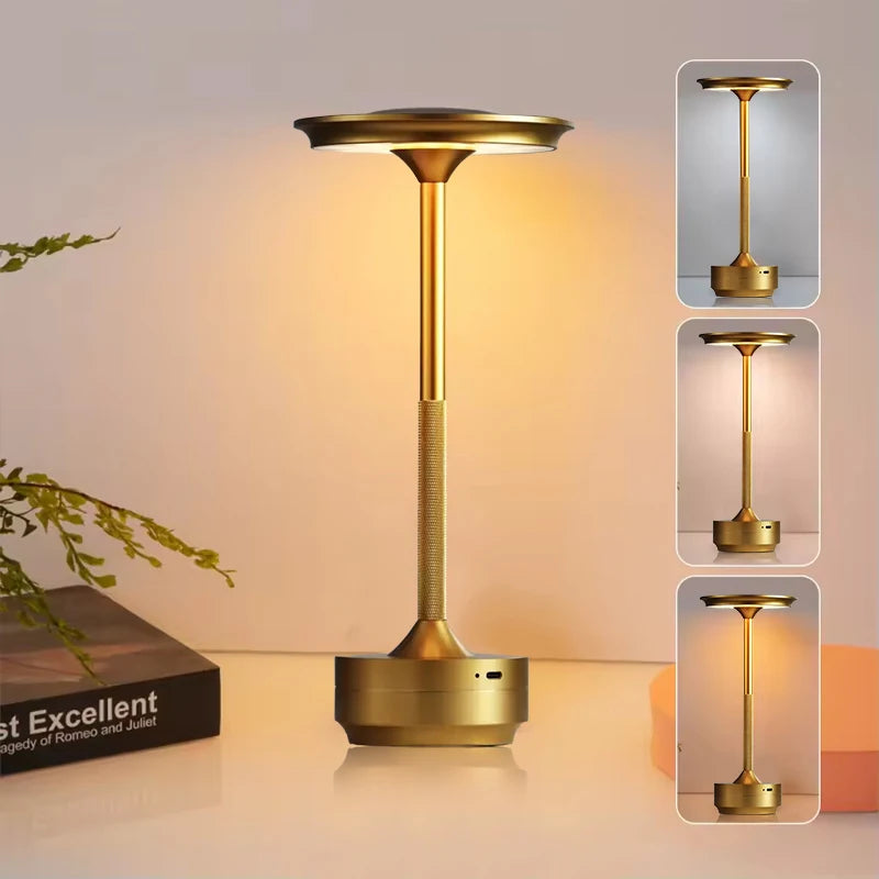 Showlu Smart Touch Control LED Table Lamp with rechargeable, dimmable USB functionality, featuring a sleek modern design.