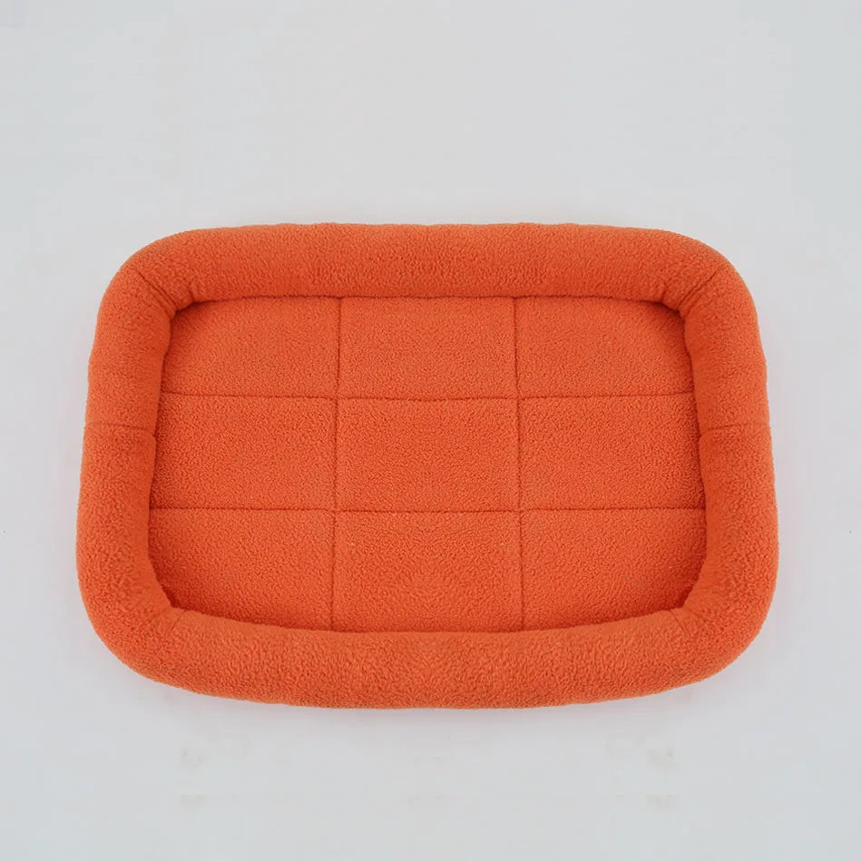 Large soft plush square dog bed and pet cushion for small and medium dogs, ideal for cats and pets' sleep comfort
