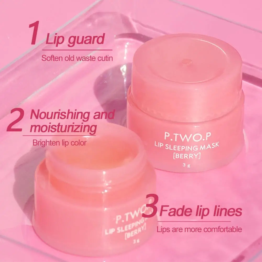 Showlu Smart General Jelly Lip Mask in a clear container, featuring a translucent, gel-like texture ideal for nourishing lips.