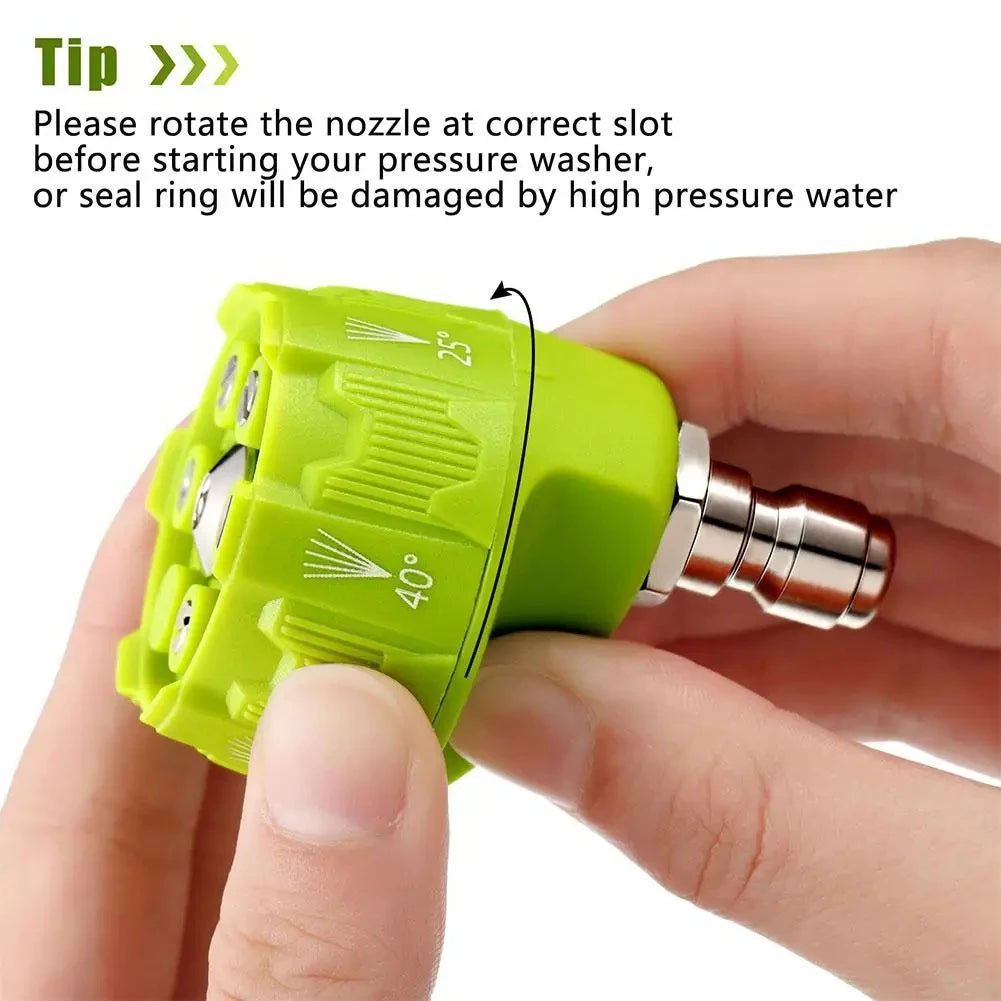 Showlu Smart General 6-in-1 adjustable pressure washer nozzle with multiple spray settings for versatile cleaning.
