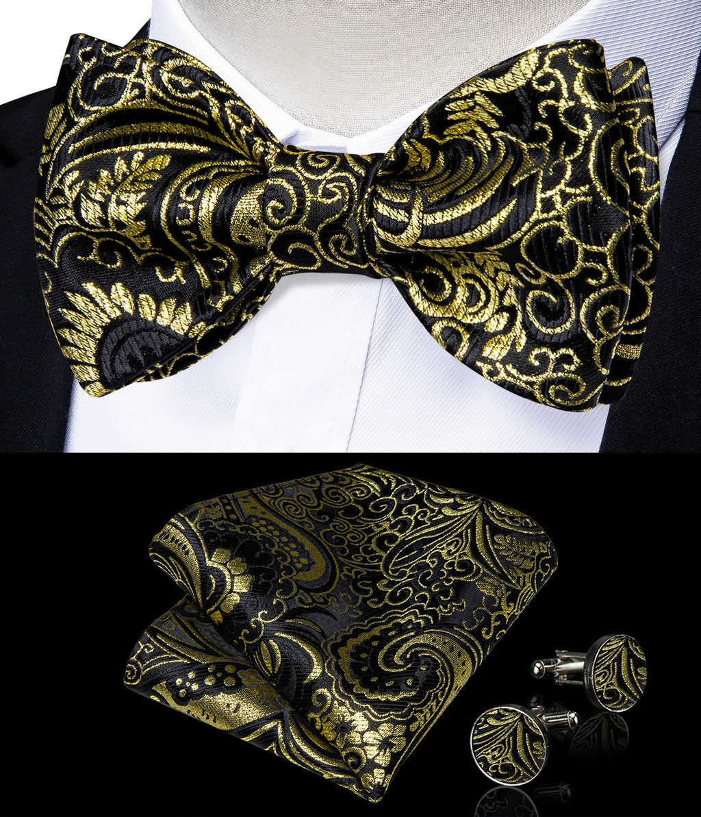 Brand New Men's Bow Tie Teal Green Blue Paisley Floral Silk Bow Tie Wedding Party Butterfly Bowknot Men Tie Accessories DiBanGu
