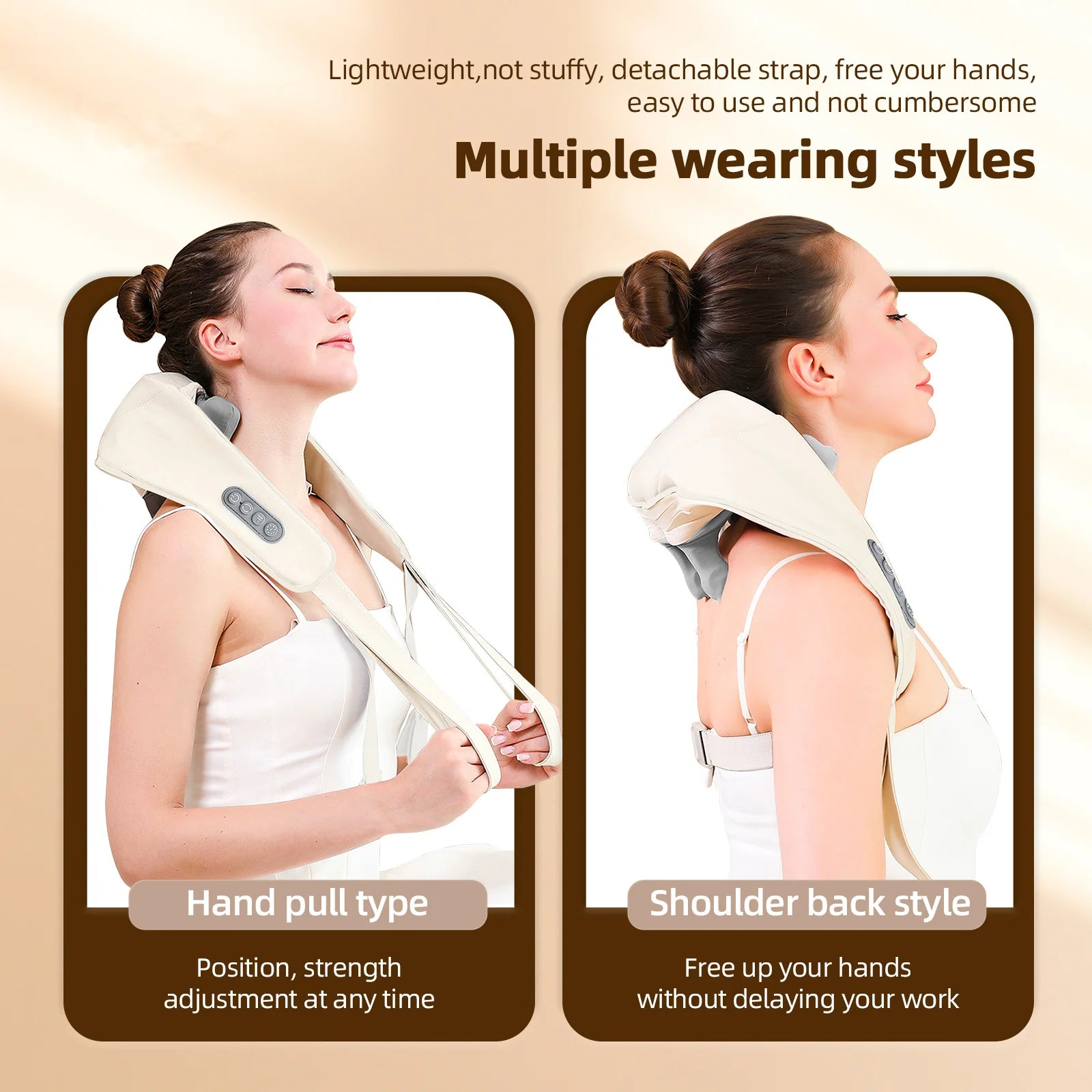 Showlu Smart General electric deep tissue neck and shoulder massage shawl with heated, adjustable massage nodes for relaxation.