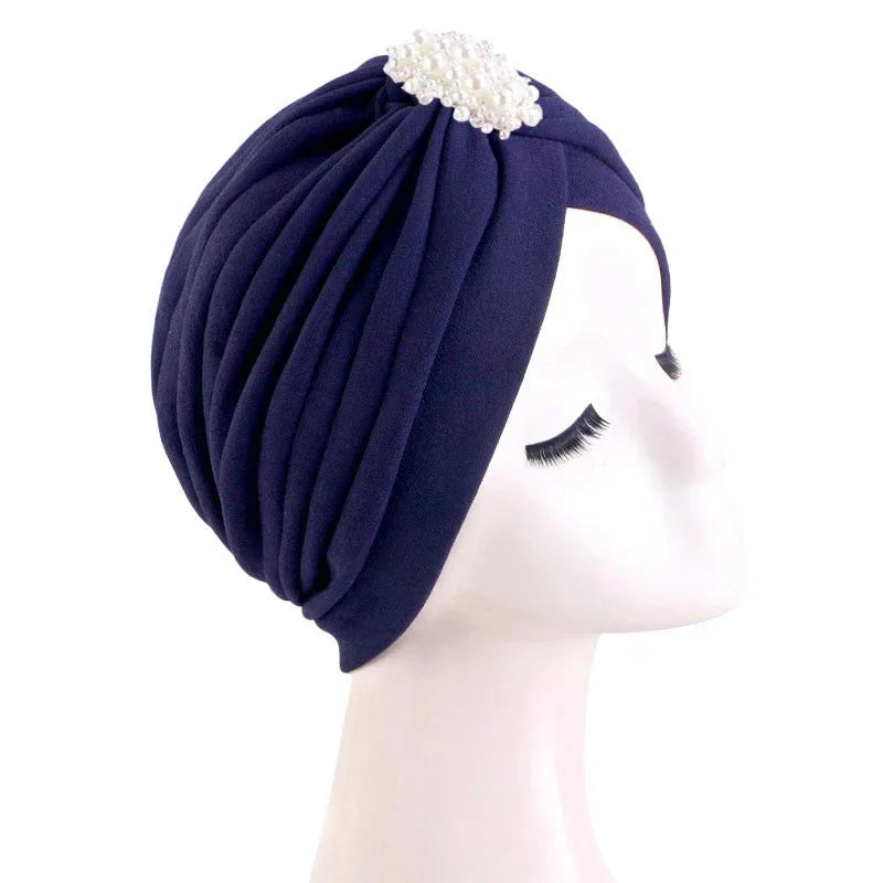 Showlu Fashion women's diamond pleated turban hijab chemo cap wrap, stylish and comfortable head covering for women.