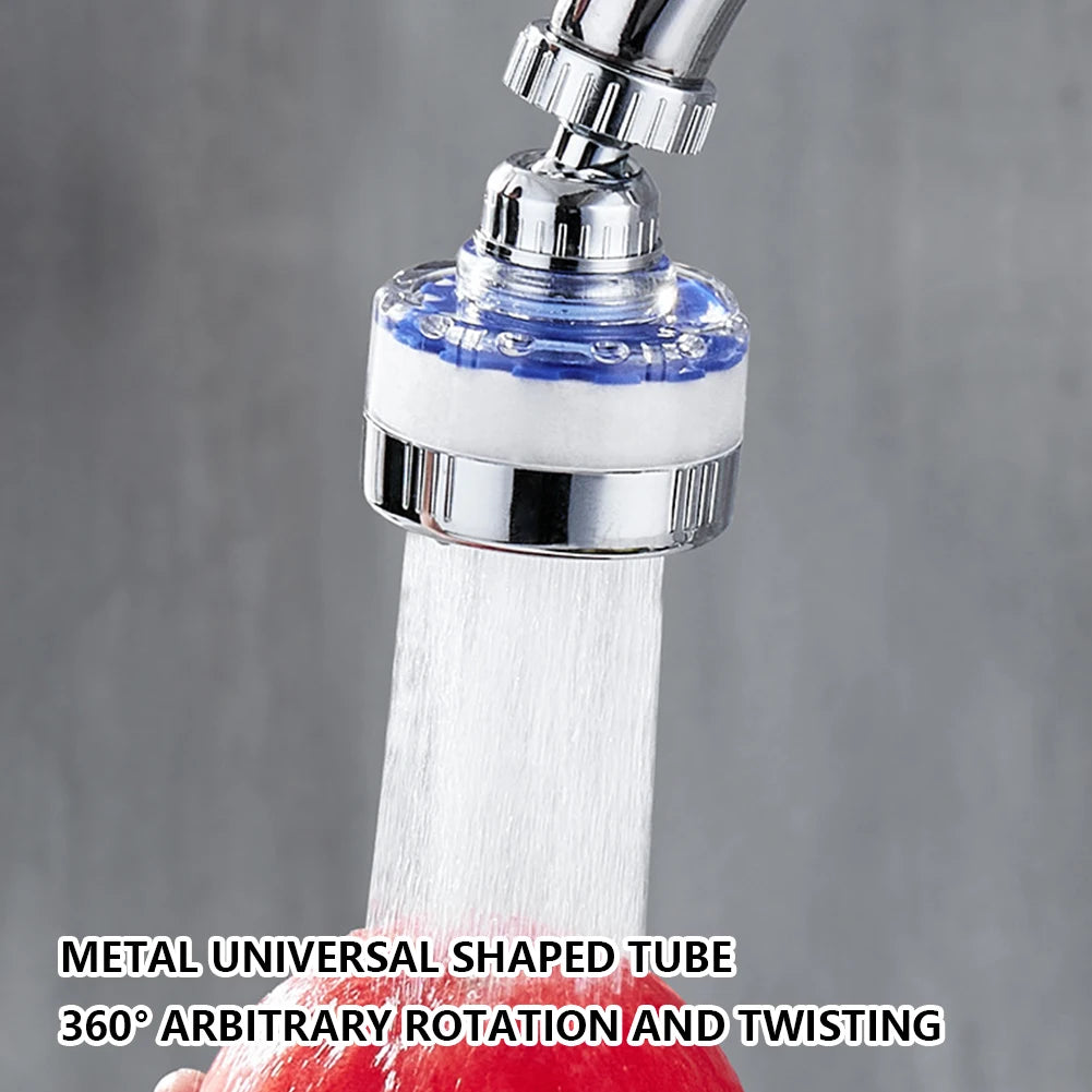 Showlu Fashion Store APWIKOGER Faucet Water Filter with 360° pressurized sink tap aerator in use on kitchen faucet.