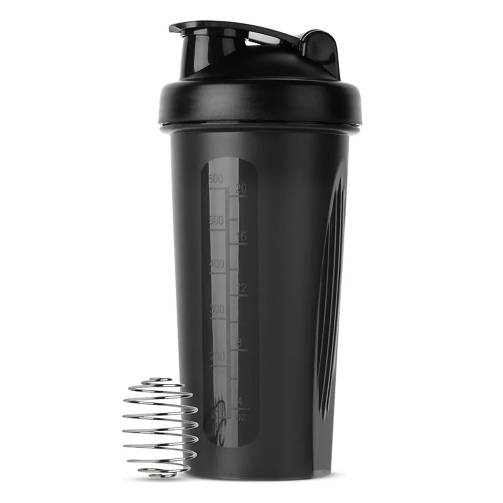 600ml Showlu Fashion portable protein shaker bottle, 20oz fitness shaker for athletes and fitness enthusiasts, with secure lid and mixing ball.