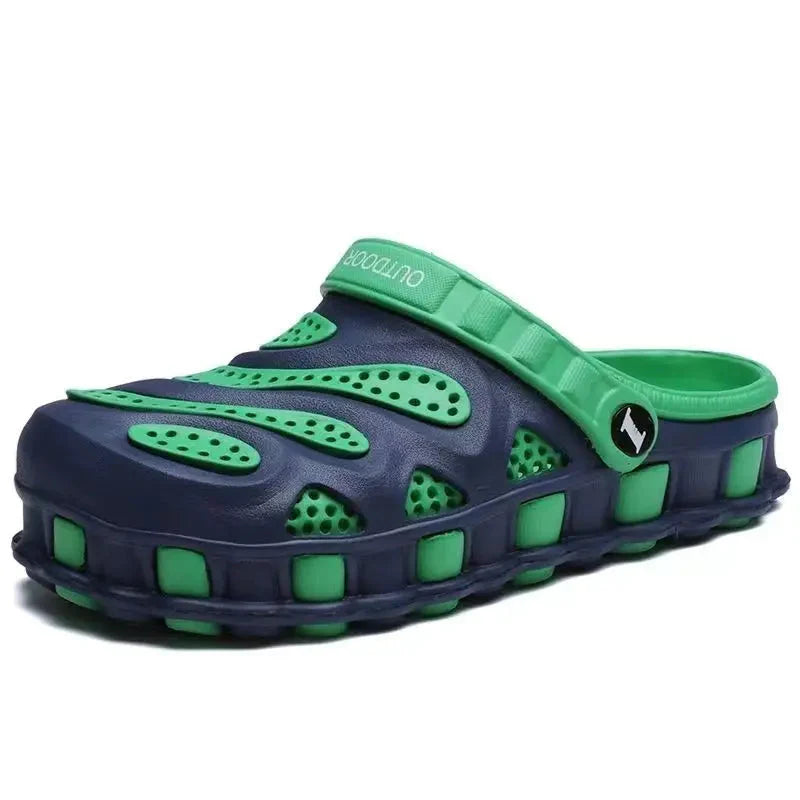 Men's breathable EVA aqua shoes by Wenjie Brother, summer beach clogs with open design and slip-on style for water activities.