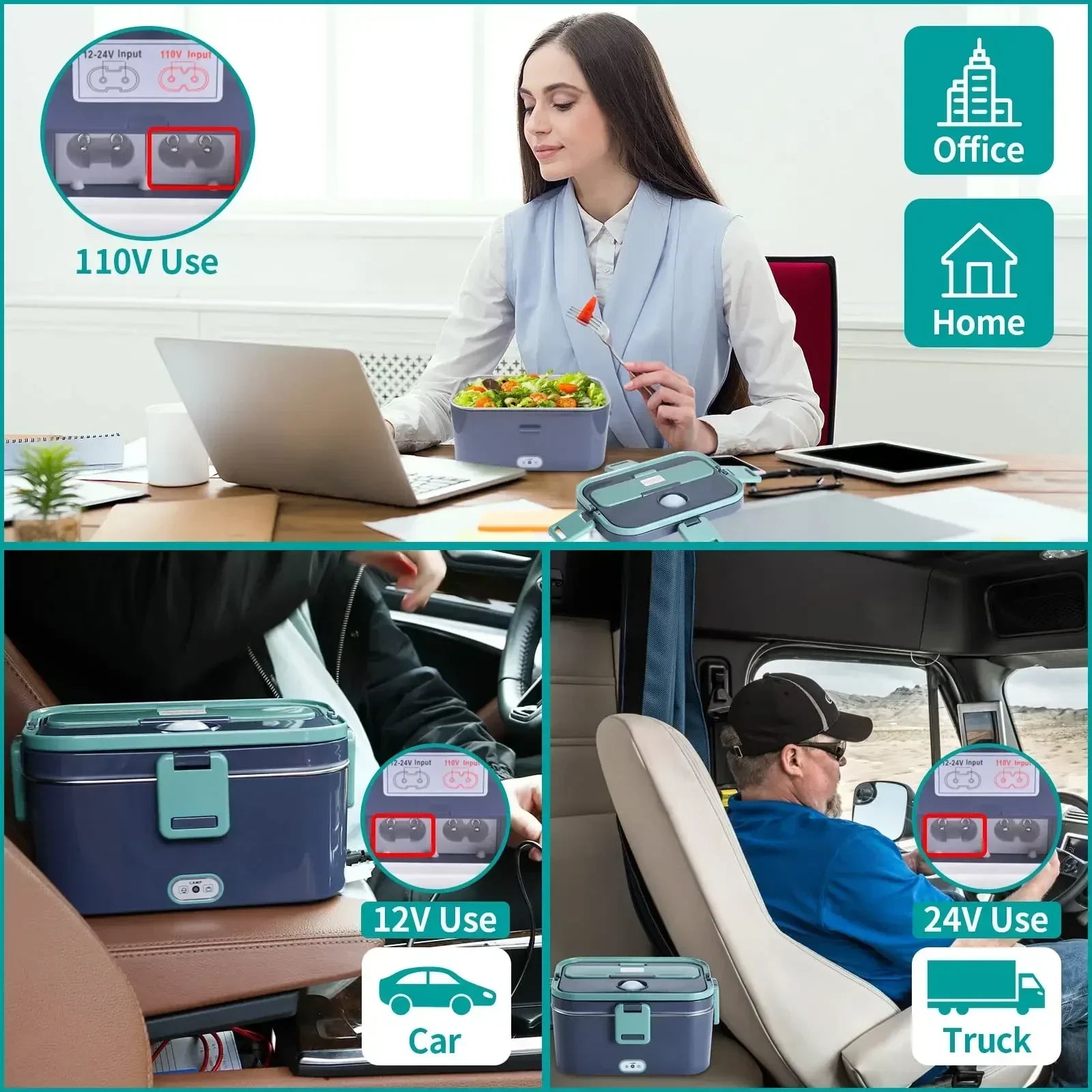 Showlu 1.8L electric lunch box by SHOWLU FASHION STORE with 60W portable food warmer for car and home use.
