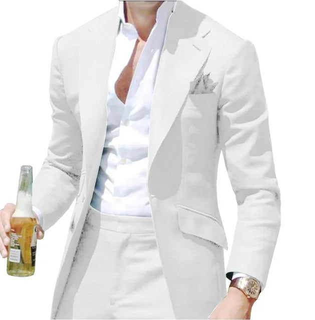 Costumes Pour Hommes Peak Collar Men Suits Notched Green Slim Fit Blazers Jackets Pants 2PCS Causal Business Wedding Groom Wear