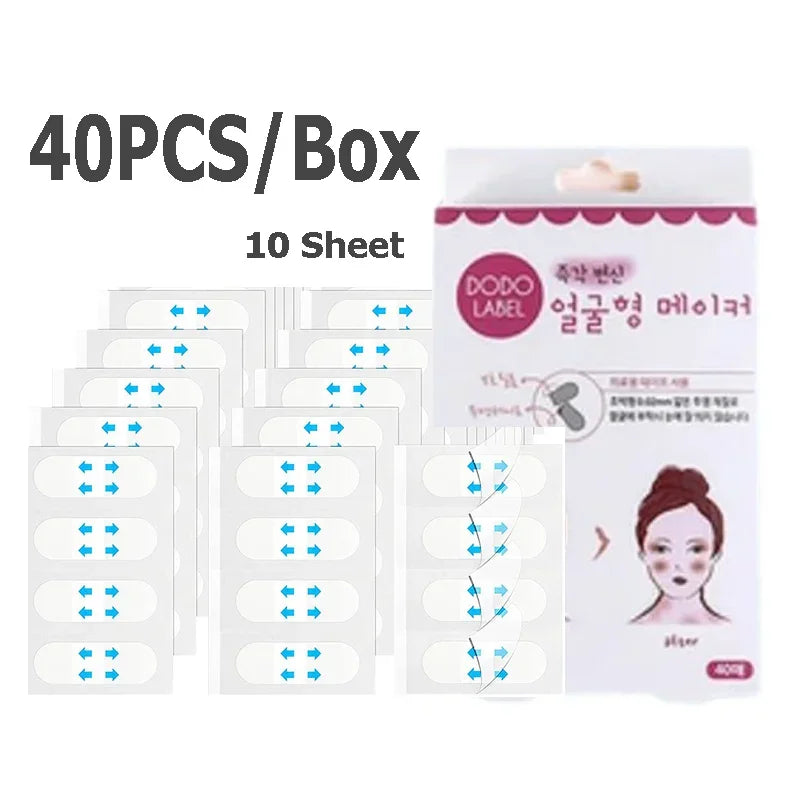 Invisible face lift tape from Showlu Smart General, showing the V Lift Face Sticker applied to smooth and lift facial skin.