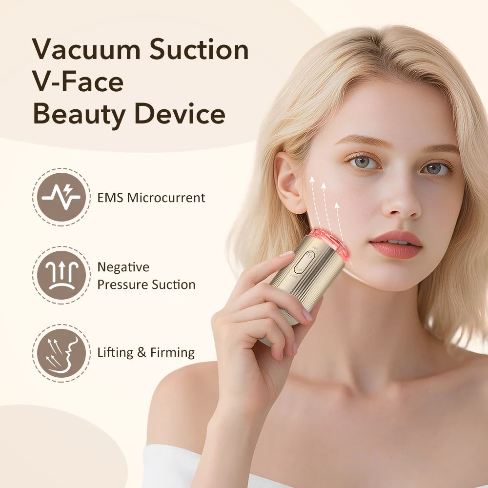 Hailicare Electric Facial Massager with vacuum face cupping and skin lifting features, shown in use on a woman's face.