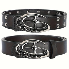 Men's Belt Punk Alien Buckle Belt Vintage Gothic Y2K Belt Men or Women Street Punk PU Leather Designer Waistband Pair with Jeans