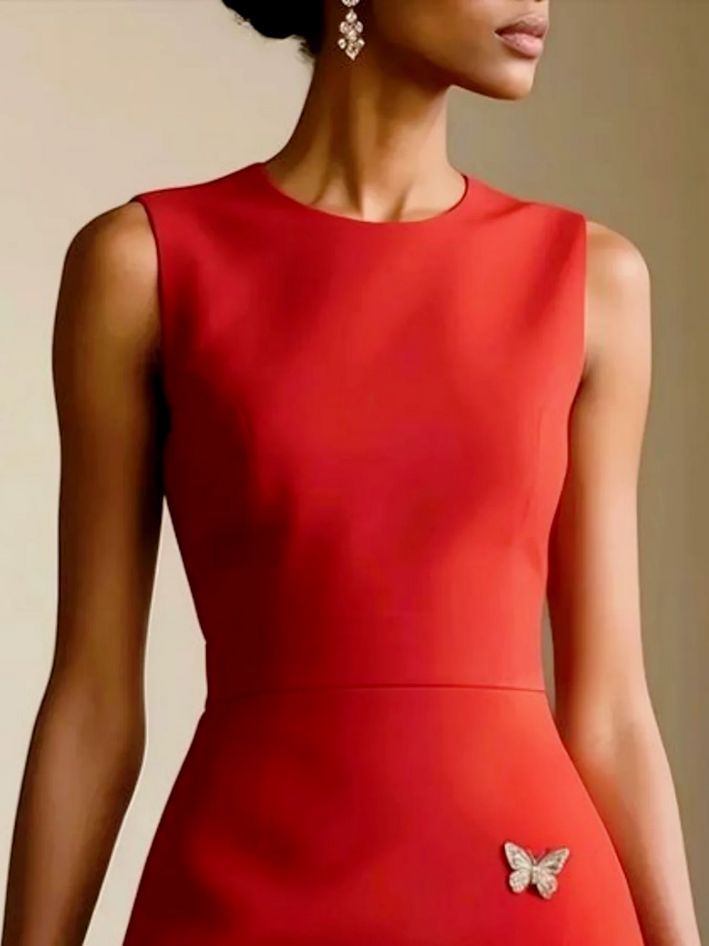 Showlu women's sleeveless fit and flare knee-length party dress with a flattering silhouette and elegant design.