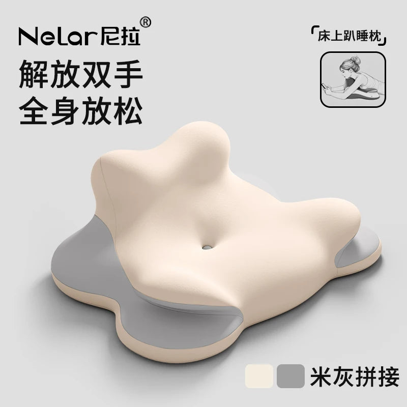 Memory foam wedge pillow for prone position backrest by Showlu Fashion Store, shown in a comfortable sleeping or resting setup.
