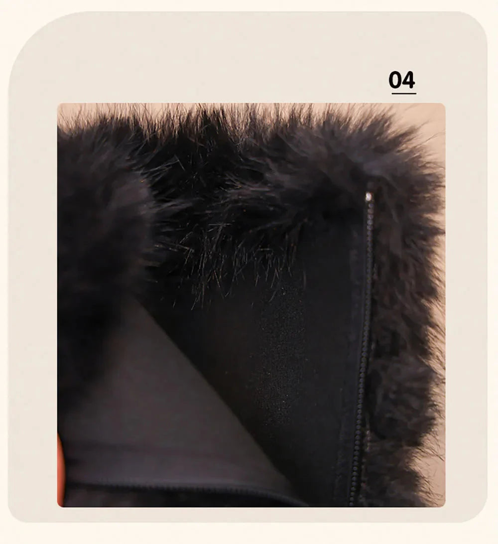 Girls' waterproof snow boots by SHOWLU FASHION STORE, faux fur-lined mid-calf shoes perfect for winter warmth and snow protection.