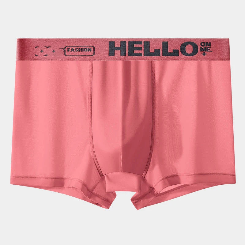 Showlu Men's Ice Silk Boxer Shorts with breathable graphene fabric, showcasing lightweight, comfortable men's underwear.