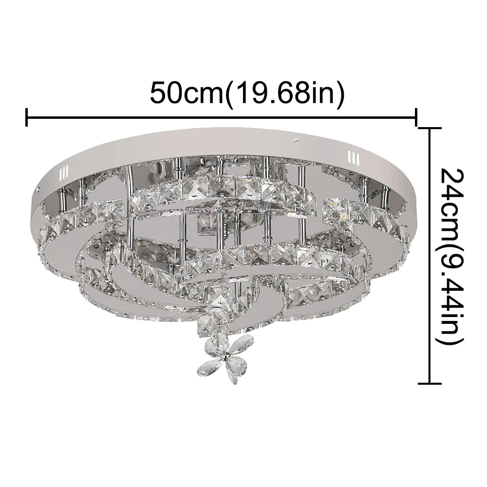Modern VETRULUS K9 Crystal Chandelier by Showlu Fashion Store with dimmable LED ceiling light and sparkling crystal accents.