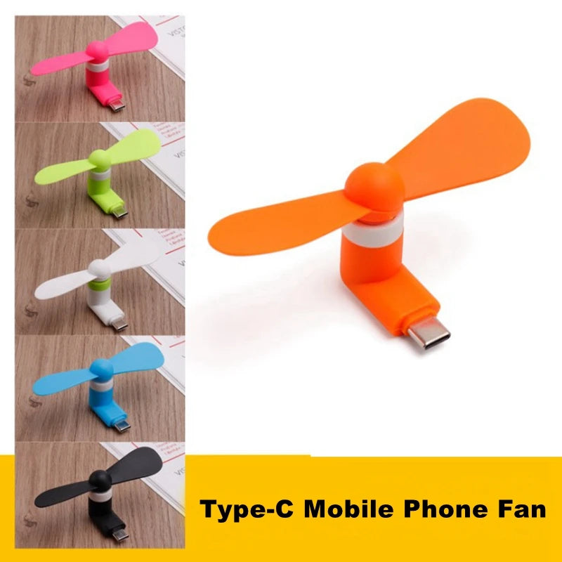 Showlu Smart General USB mini fan with compact design, featuring adjustable blades and blue accents on a white background