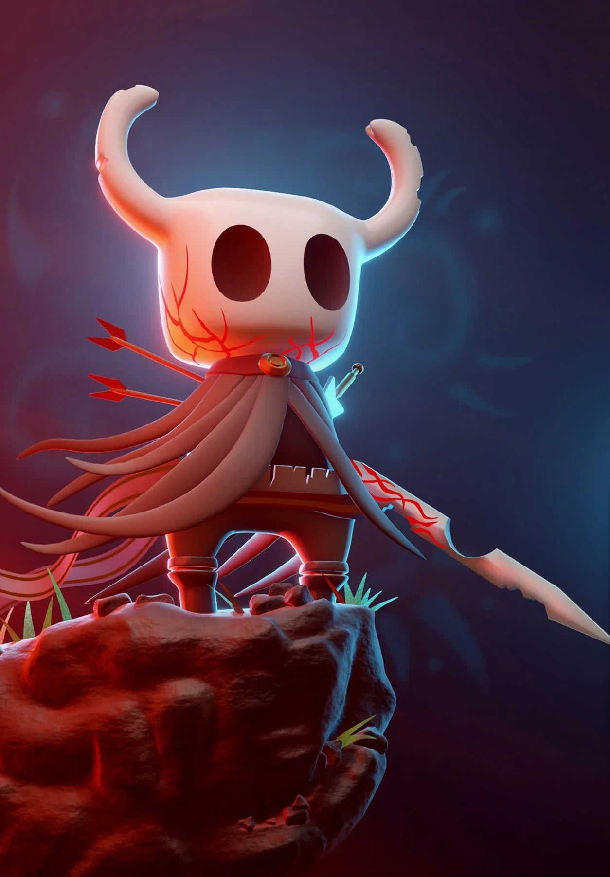 Hollow Knight canvas wall art featuring a modern video game poster for home decor, with detailed artwork of the game character.
