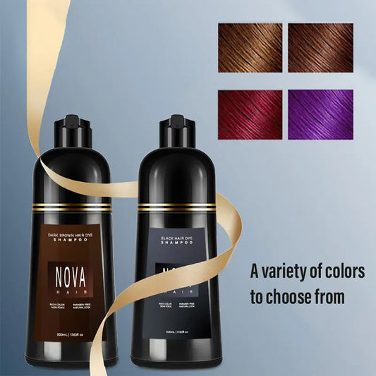 Nova Shampoo & Dye Moisturizing Quick Dyeing Hair Dye Nourish Lasting Natural Shampoo Flood Oil Control Fluffy Hair Care Product