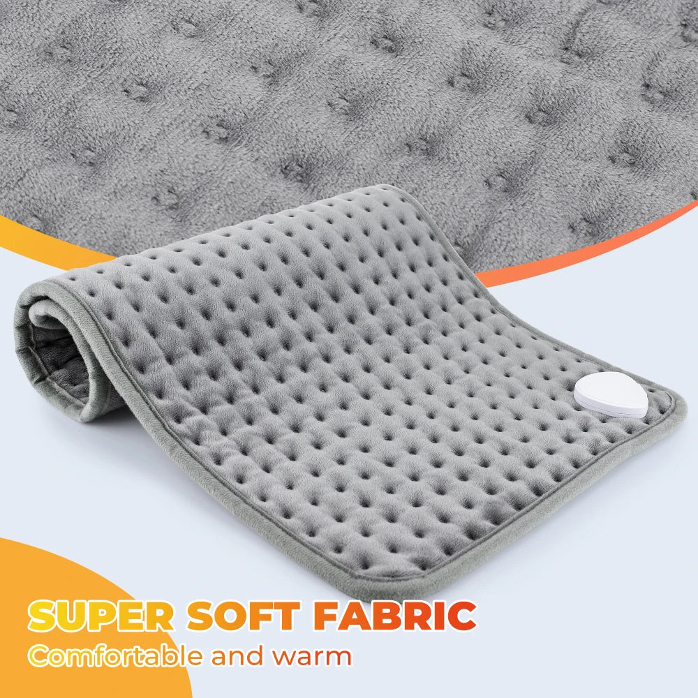 Showlu Smart Electric Heating Pad with adjustable temperature and timer, plush warm mat for comfort and relaxation.