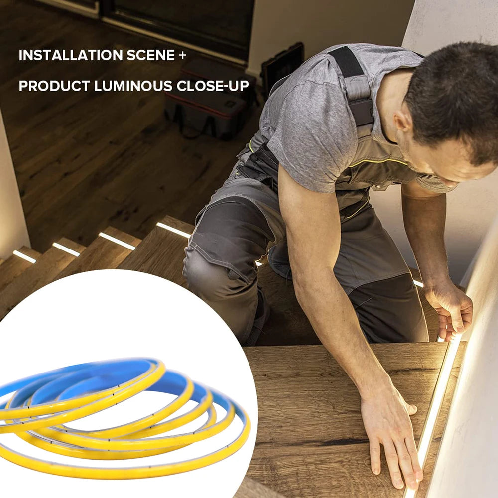 Showlu Smart Motion Sensor LED Strip Light 5V USB, flexible strip with motion detection for ambient lighting.