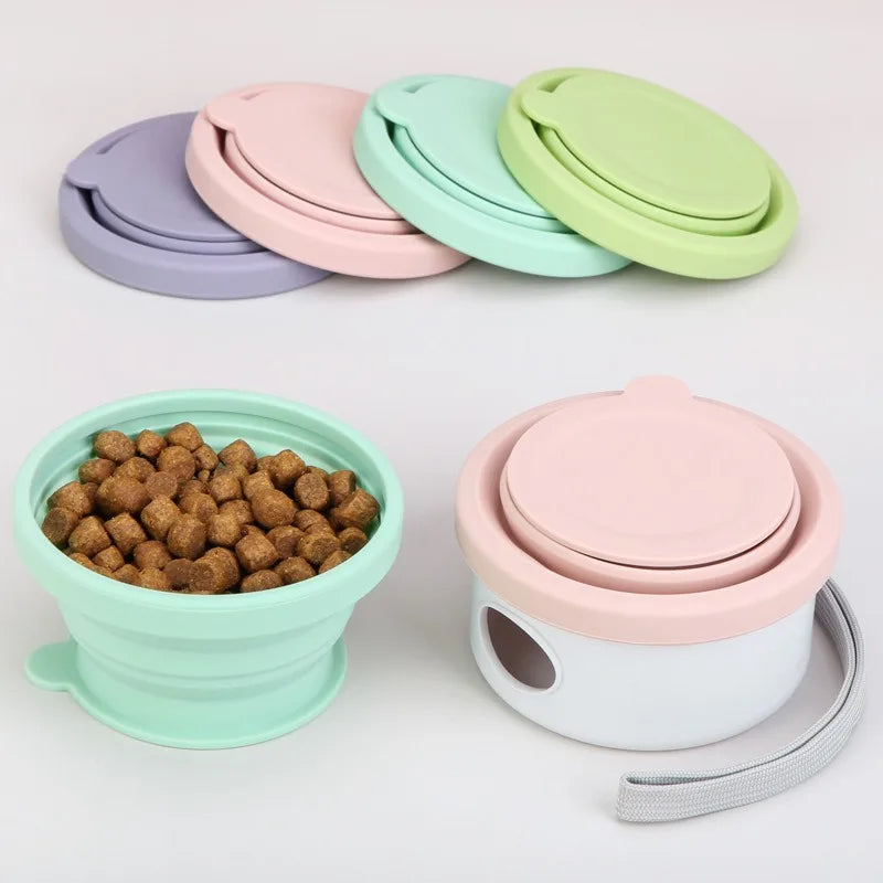 Showlu 3-in-1 portable dog water bottle with leak-proof travel food bowl, ideal for pet hydration on the go.