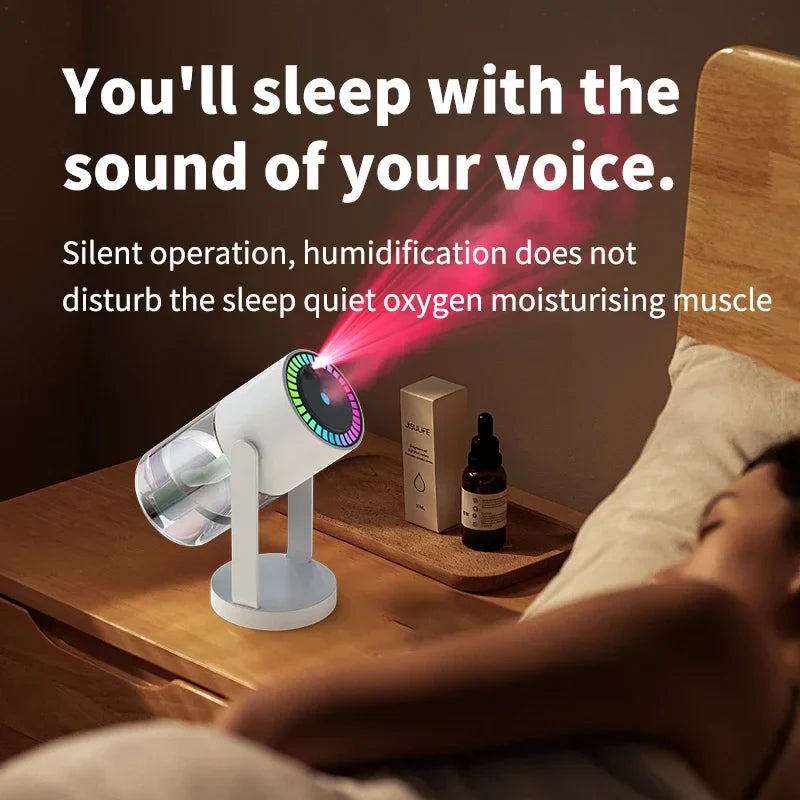 SHOWLU FASHION STORE TENGKESi Ultrasonic Car Humidifier with 1L capacity and USB starry sky projector, showing the humidifier in use.