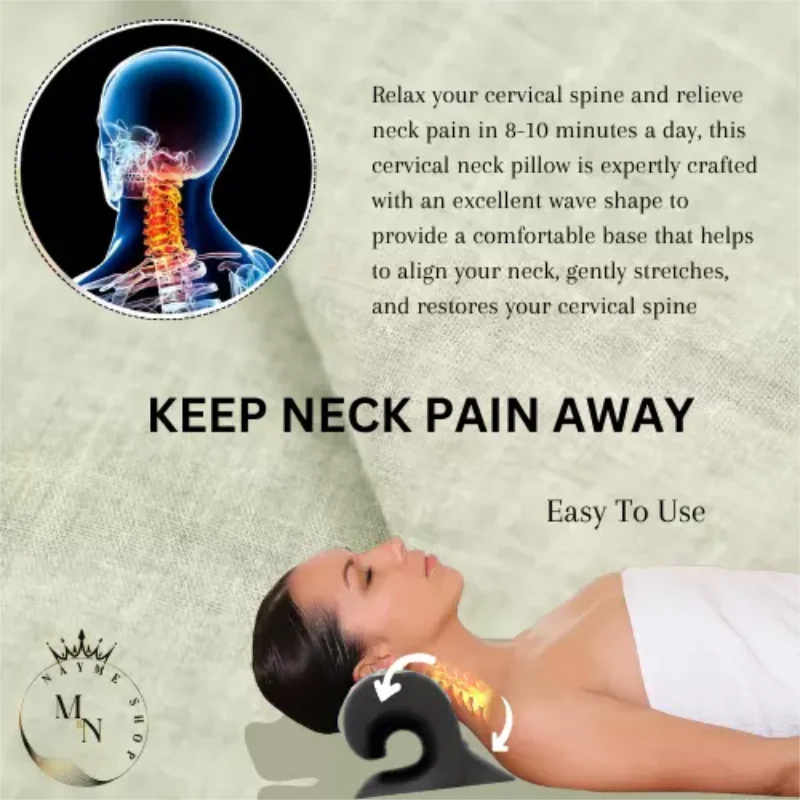 Showlu Fashion Store neck and shoulder relaxer cervical traction device with remedial pillow for chiropractic neck and shoulder relief.