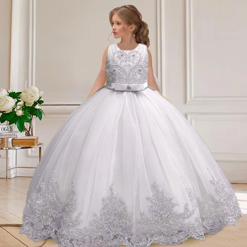 Gorgeous girls' birthday party princess dress by Showlu Fashion, sheer long evening dress for 4-12 years old, summer clothing